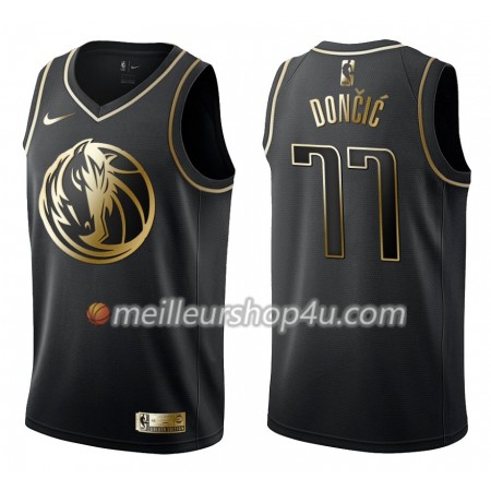 Maillot Basket Homme Dallas Mavericks Luka Dončić Nike Noir Gold Edition Swingman